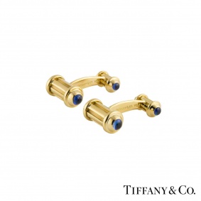 Tiffany & Co. Yellow Gold Sapphire Cufflinks